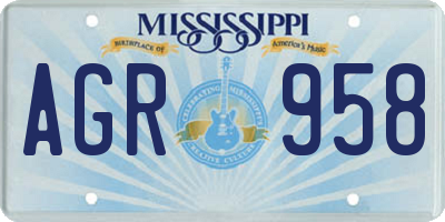 MS license plate AGR958