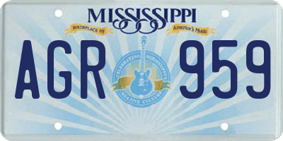MS license plate AGR959