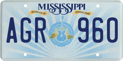 MS license plate AGR960