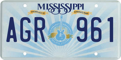 MS license plate AGR961