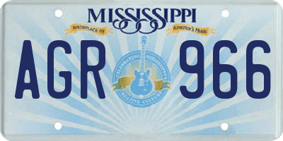 MS license plate AGR966