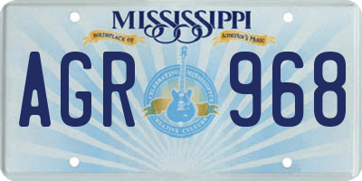 MS license plate AGR968