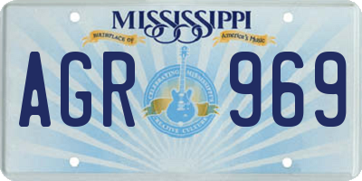 MS license plate AGR969
