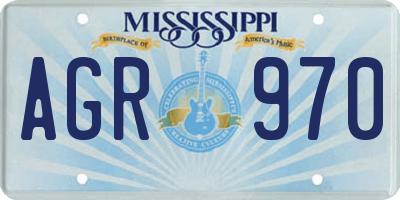 MS license plate AGR970