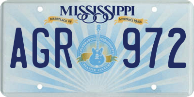 MS license plate AGR972