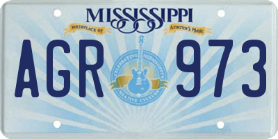 MS license plate AGR973