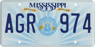 MS license plate AGR974