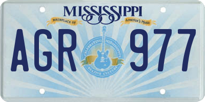MS license plate AGR977