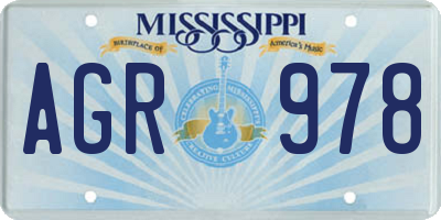 MS license plate AGR978