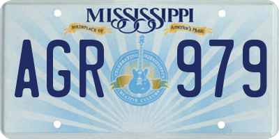MS license plate AGR979