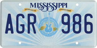 MS license plate AGR986