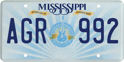 MS license plate AGR992