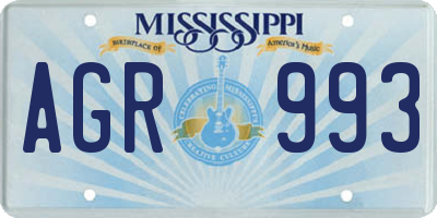 MS license plate AGR993