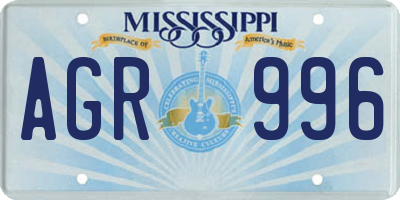 MS license plate AGR996