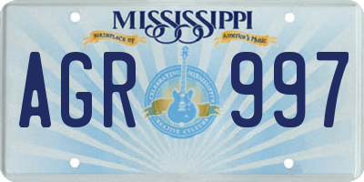MS license plate AGR997