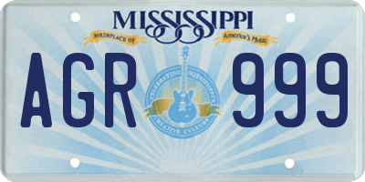 MS license plate AGR999