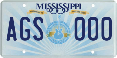 MS license plate AGS000