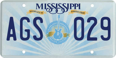 MS license plate AGS029