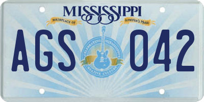 MS license plate AGS042