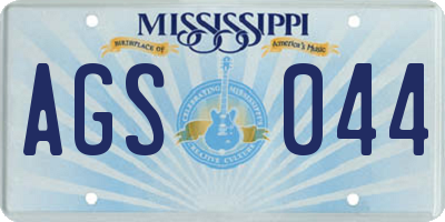 MS license plate AGS044