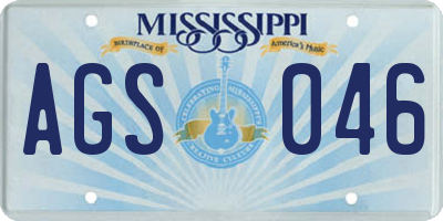MS license plate AGS046