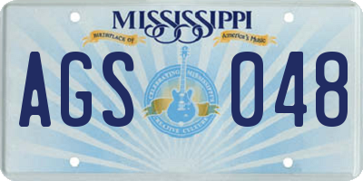MS license plate AGS048