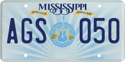 MS license plate AGS050