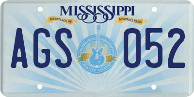 MS license plate AGS052