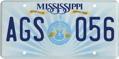MS license plate AGS056