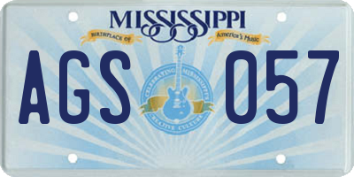 MS license plate AGS057