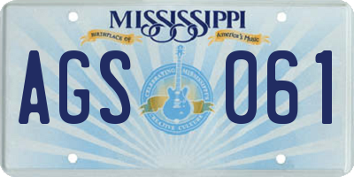 MS license plate AGS061