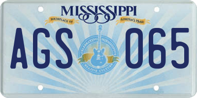 MS license plate AGS065