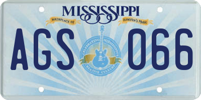 MS license plate AGS066