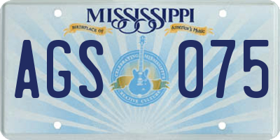 MS license plate AGS075