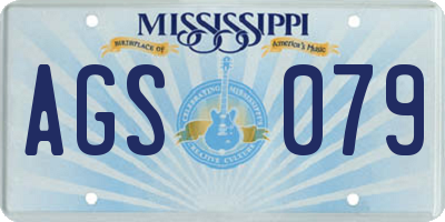 MS license plate AGS079
