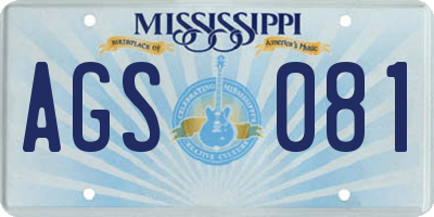 MS license plate AGS081