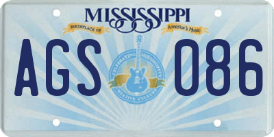 MS license plate AGS086