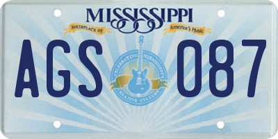 MS license plate AGS087