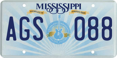MS license plate AGS088