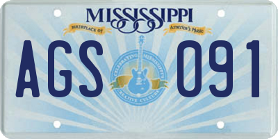 MS license plate AGS091