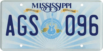 MS license plate AGS096