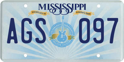 MS license plate AGS097