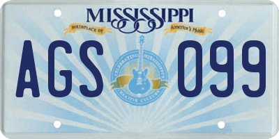MS license plate AGS099