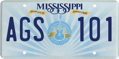 MS license plate AGS101