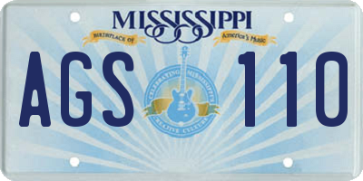 MS license plate AGS110