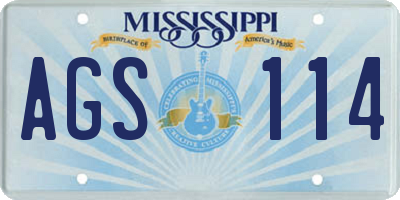 MS license plate AGS114