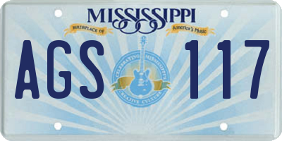 MS license plate AGS117