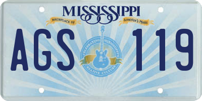 MS license plate AGS119