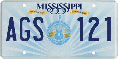 MS license plate AGS121