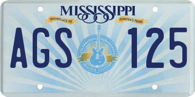 MS license plate AGS125